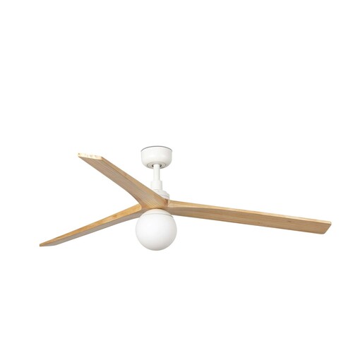 KLIM L Ceiling fan beyaz/pine E27 0-10V/1-10V