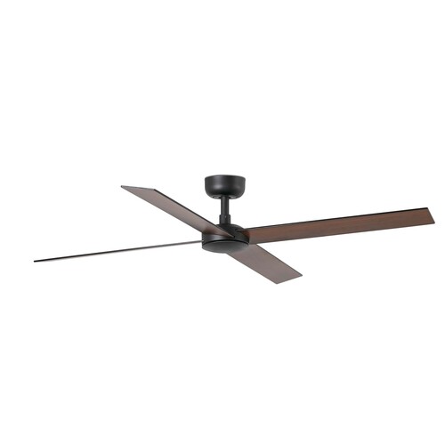 RUDDER L 4 Ceiling fan black/walnut