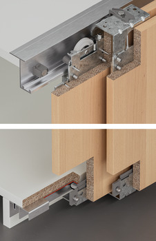 Sliding door fitting, Slido F-Line42 50A up to 4 doors, set - 400.51.533