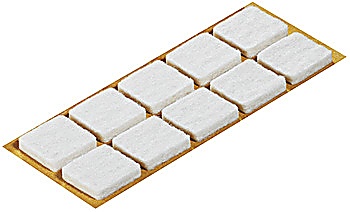 Furniture glide, square, self-adhesive, wool felt - 650.06.724