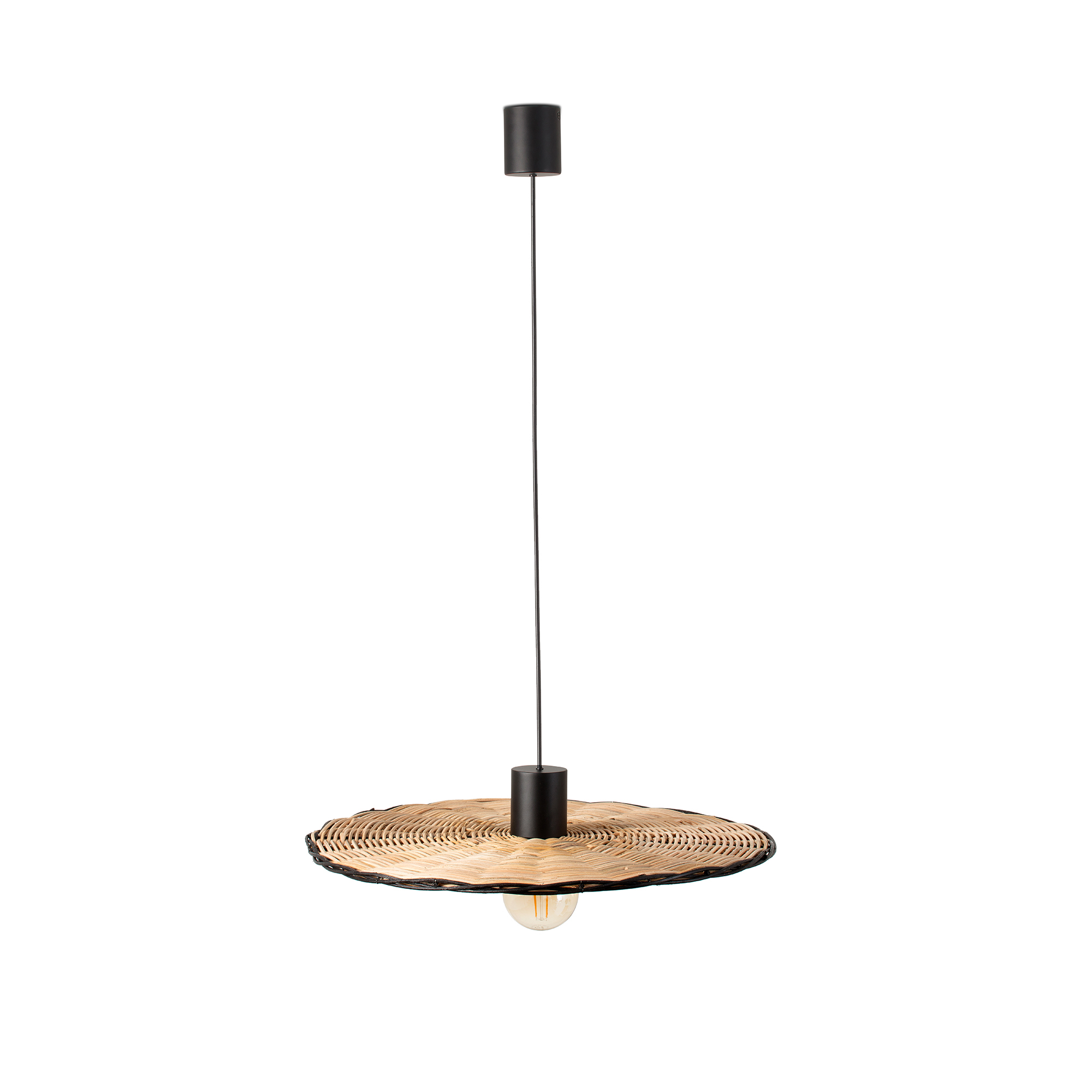 COSTAS 600 Black/rattan pendant lamp
