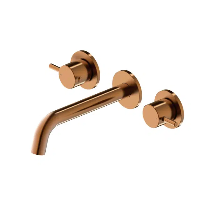Drift Brushed Bronze Wall Basin/Bath Set with Curved Spout 200mm 2298930