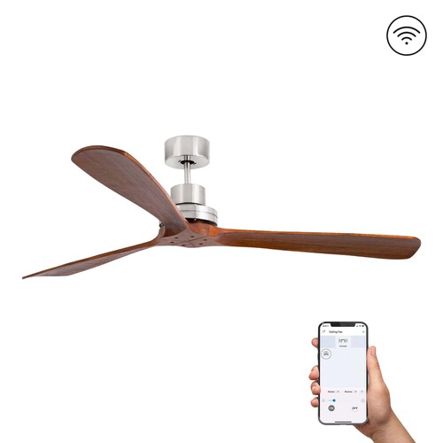 LANTAU XL Matt nickel/walnut fan TUYA