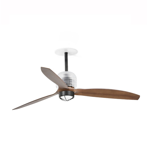 DECO fan RECESSED M Ceiling fan siyah/ceviz 3000K duvar kumandası siyah