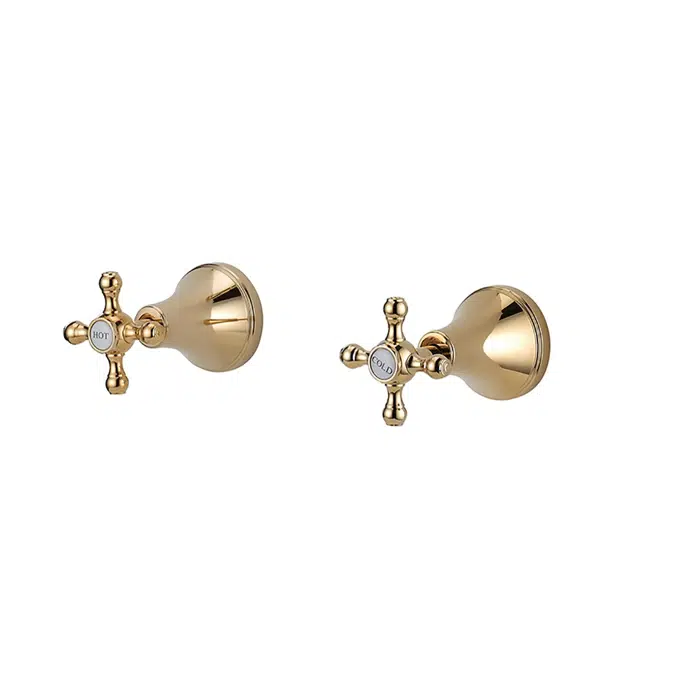 Kado Era Brass Gold Wall Top Assemblies Cross Handles 9507569