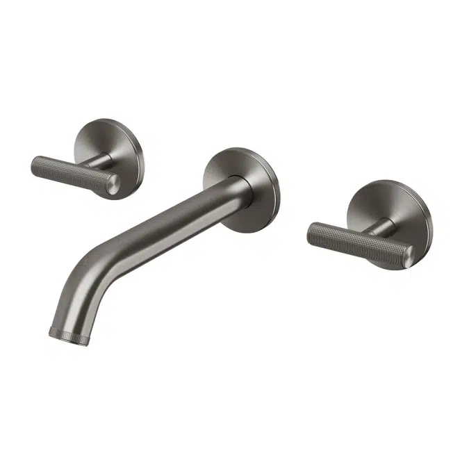 Milli Etch Brushed Gunmetal Wall Basin/Bath Tap Set 200mm 21844