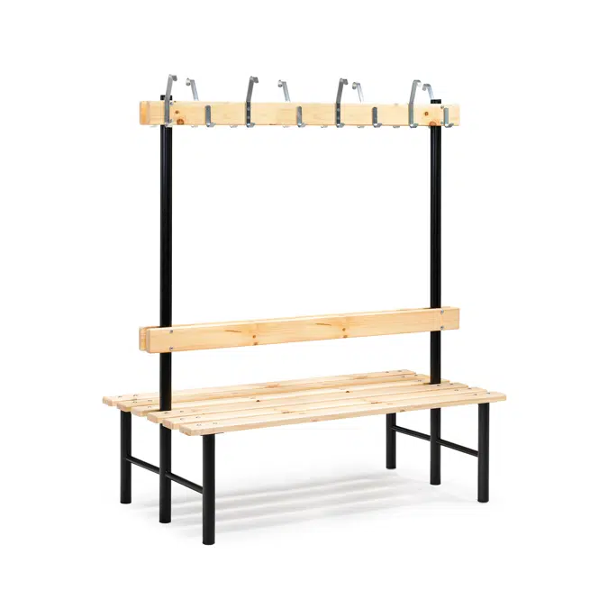 Stadium Double Bench with Hook Rail