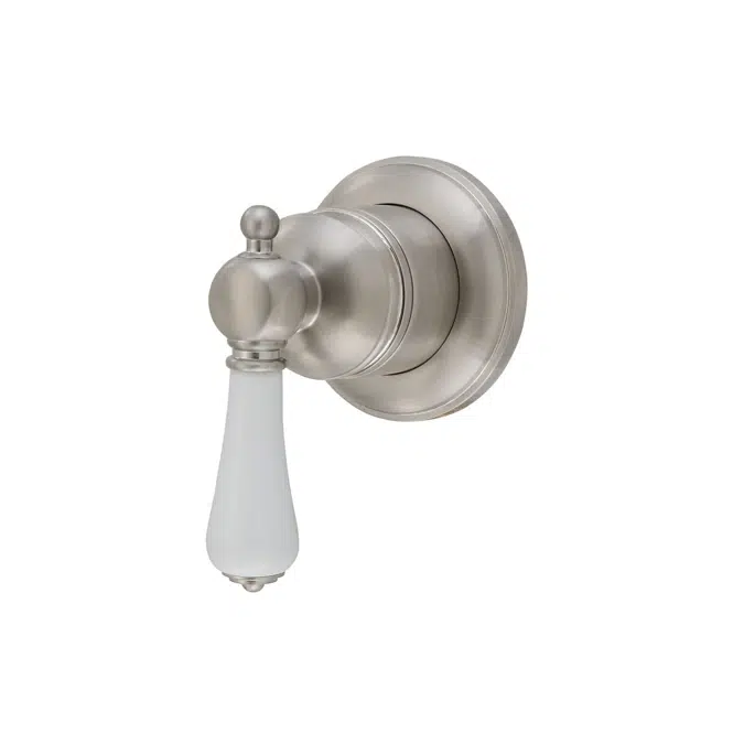 Kado Era Brushed Nickel Slim Porcelain Handle Shower Mixer 2264757