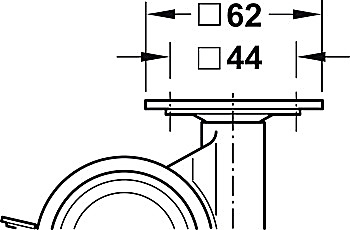 Twin wheel castor, Load bearing capacity 80 kg, steerable with brake - 660.33.911