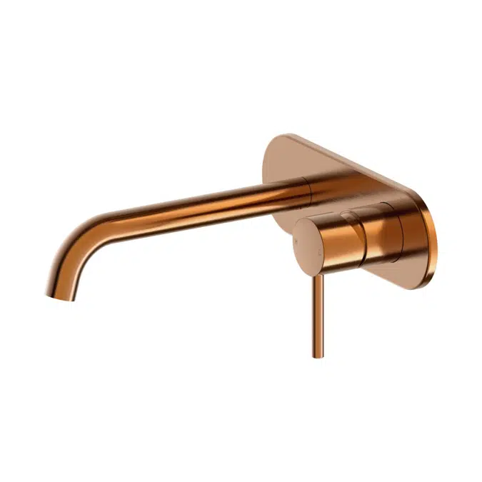 Drift Brushed Bronze Wall Basin/Bath Mixer Set with Curved Spout 2298924