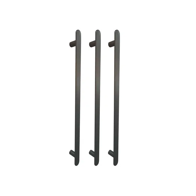 Soothe Brushed Gunmetal Vertical Heated Towel Rail (Triple Pack) 2007892