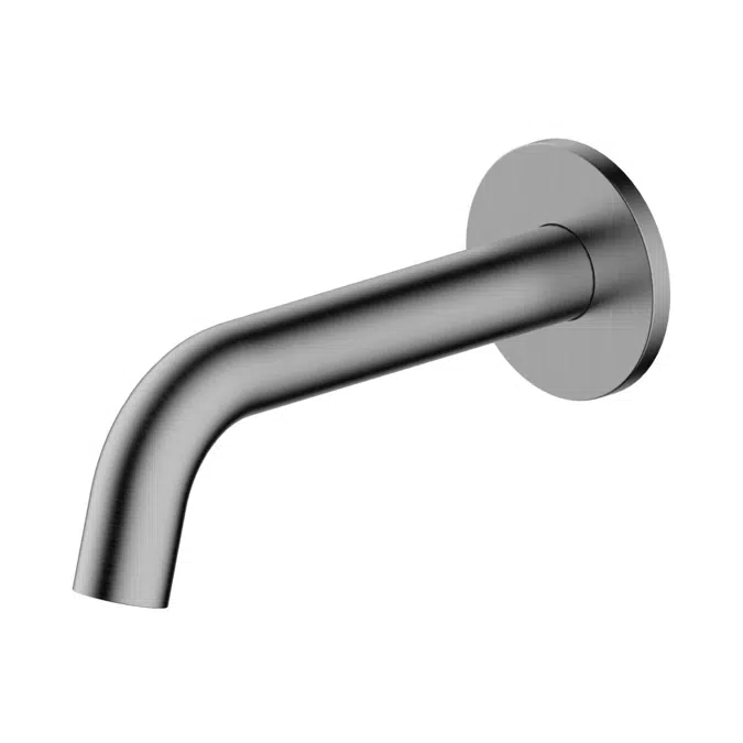 Mizu Drift Brushed Gunmetal Wall Basin/Bath Outlet Curve Spout 160 2267269