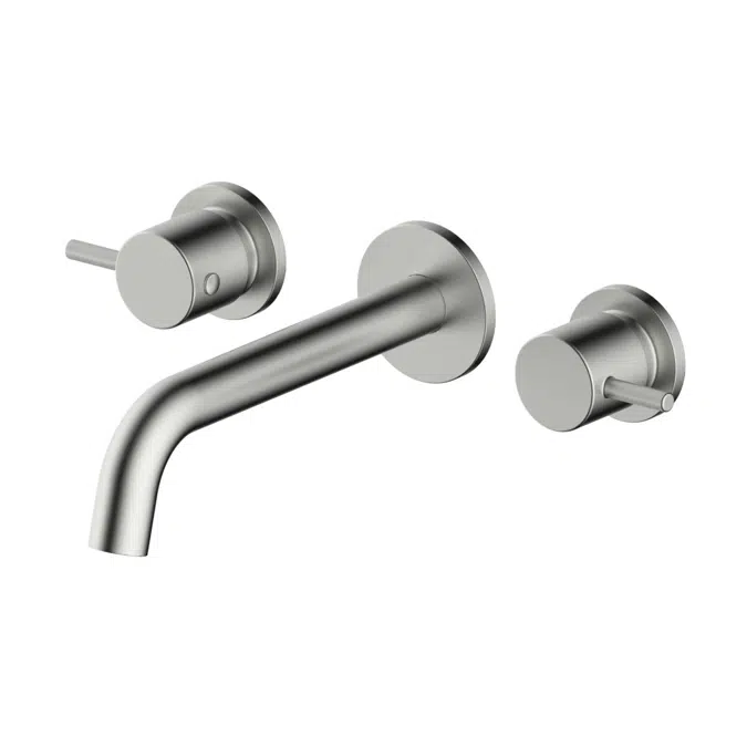 Mizu Drift Wall Basin / Bath Set with Curved Spout 200mm Brushed Nickel 23214