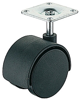 Twin wheel castor, For screwing on - 660.04.359