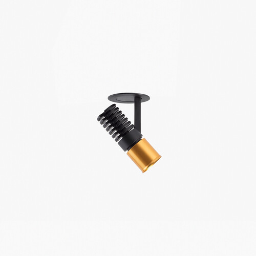 UNO black/gold recessed spotlight pulldown 8W 24° 3000K CRI90