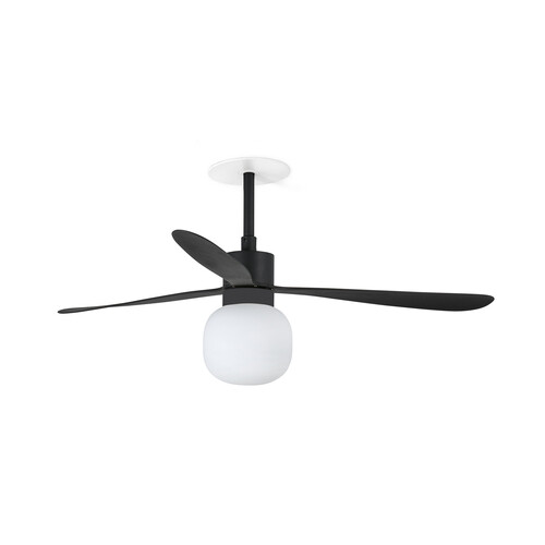 AMELIA BALL RECESSED Ceiling fan black Wall Control black 2700K