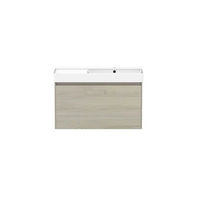 Ona Light Oak All Drawer Single Right Hand Bowl Vanity 800mm 20793