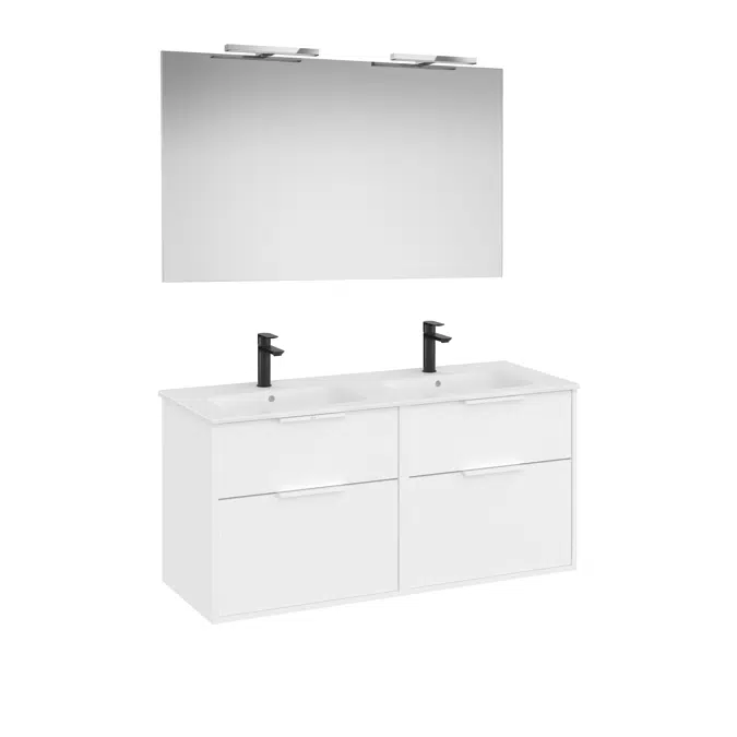 Optica 4-Drawer Double Basin Bathroom Set