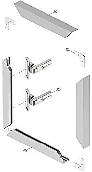 Alüminyum Cam Çerçeve Profili, 38 x 14 mm, Düz, Cam Kalınlığı 4 mm - 563.26.002