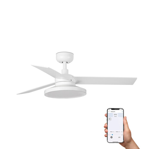 RUDDER TAK S Ceiling fan beyaz/ash 4000K TUYA