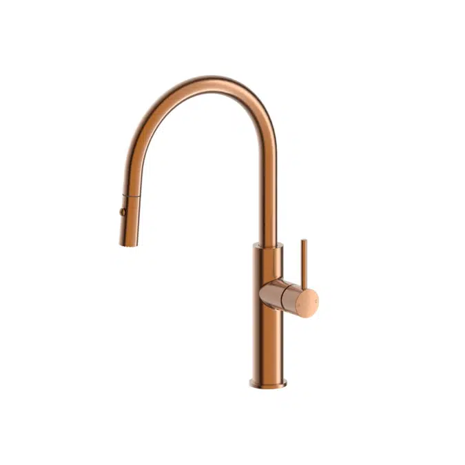 Drift Brushed Bronze Pull Out Gooseneck Sink Mixer Curve 2269231