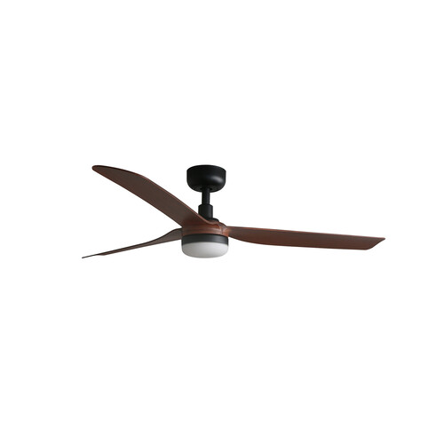 PUNT M LED Ceiling fan black/walnut 18W SWT 0-10V/1-10V