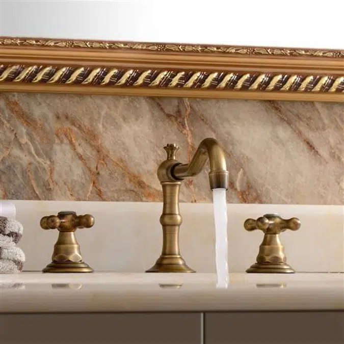 Modena Antique Brass Dual Handle Basin Faucet