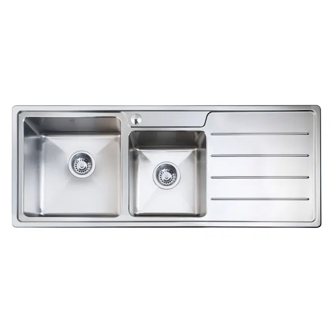 Memo Hugo 1 & 3/4 Bowl Sink 1 Taphole Left Hand with Drainer V2 2403005