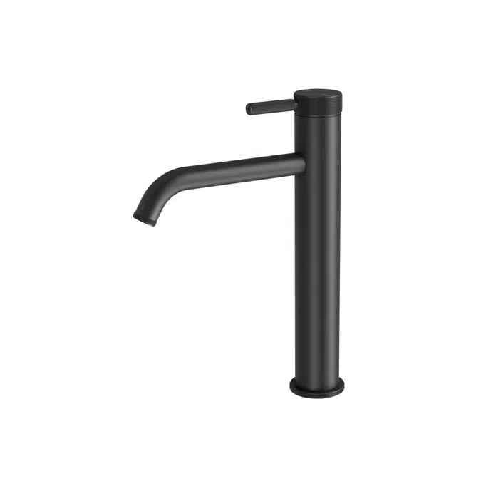 Milli Etch Matte Black Extended Height Basin Mixer Tap 21365