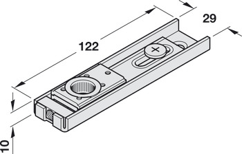 Adjustable top centre bottom part for double action doors - 932.00.610