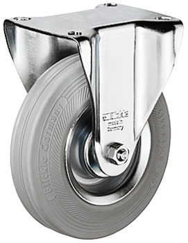 Equipment and swivel castor, With soft running surface, fixed - 670.02.543