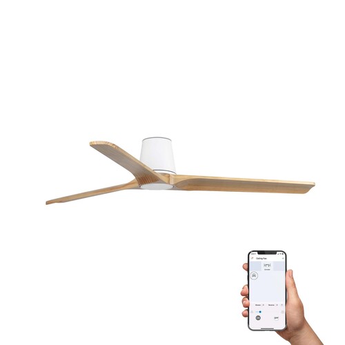 HEYWOOD TUB L Ceiling fan white/pine TUYA