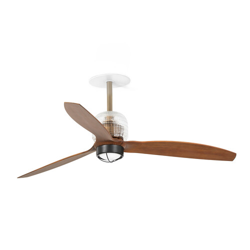 DECO FAN RECESSED M Ceiling fan aged gold/walnut 3000K 0-10V/1-10V