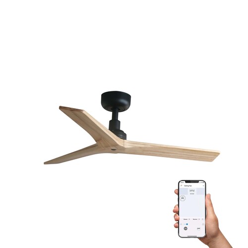 KLIM S Ceiling fan siyah/pine TUYA
