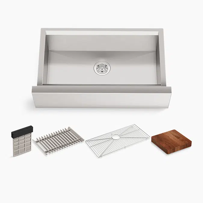 Tempered Maxi Farmhouse Workstation Sink