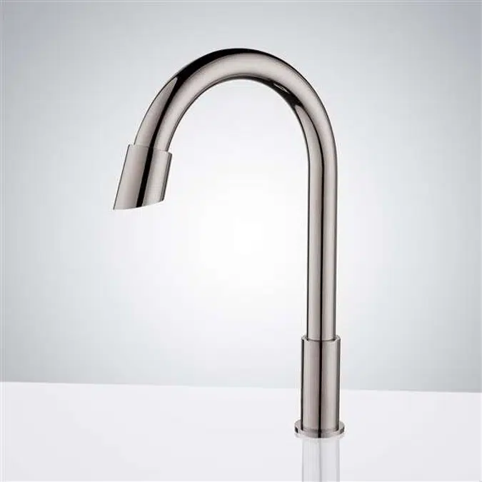 Rio Brushed Nickel Goose Neck Touchless Basin Faucet