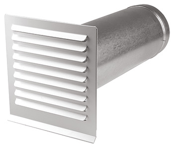 Telescopic Round Tube Wall Vent Set, Round Pipe System 150 - 500.90.221