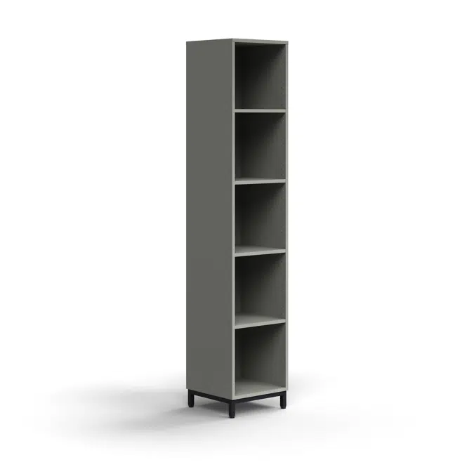 Bookcase Qbus, 4 Shelves, Leg Frame