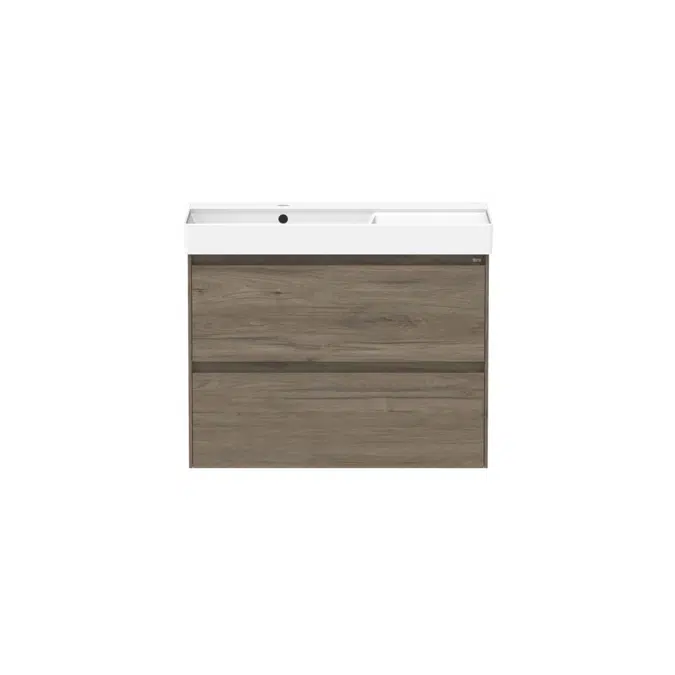 Ona Dark Elm Twin Left Hand Bowl Vanity 800mm 21201