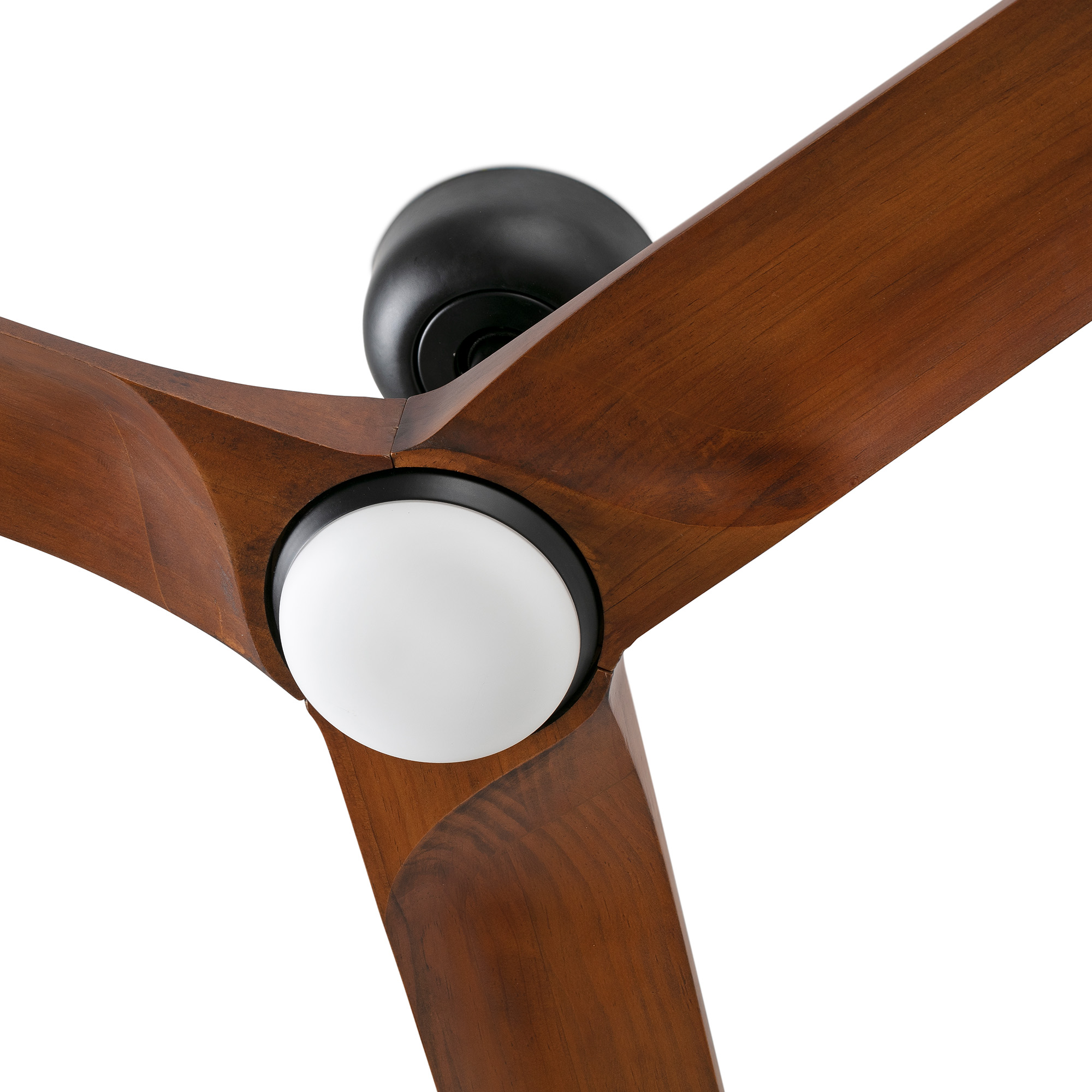 HEYWOOD L Ceiling fan siyah/ceviz TUYA