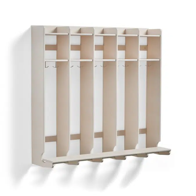 Ebba Wall Mounted 5 Section Cloakroom Unit