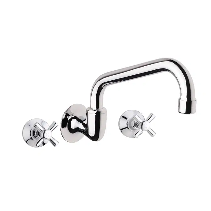 Base Chrome Anti-Vandal Wall Sink Set (4 Star) 9505434