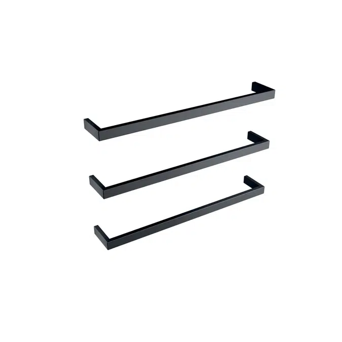 Mizu Bloc Isıtmalı Havlu Askısı 830mm (Üçlü Paket) Mat Siyah 2007469