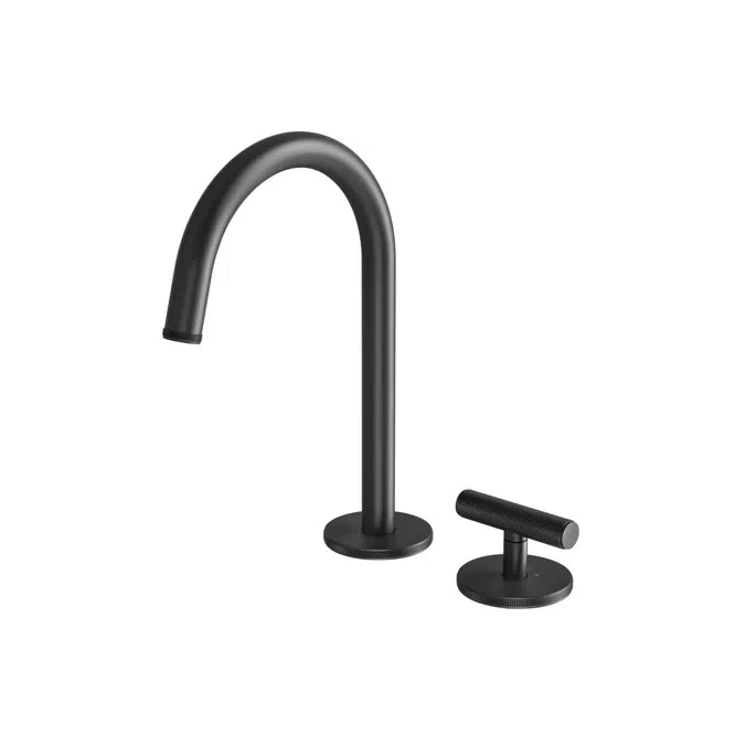 Milli Etch Matte Black Hob Basin Mixer Tap Set 21775
