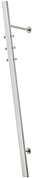 Wall mounted wardrobe rack, with 6 hooks, wall mounting, stainless steel - 844.17.030