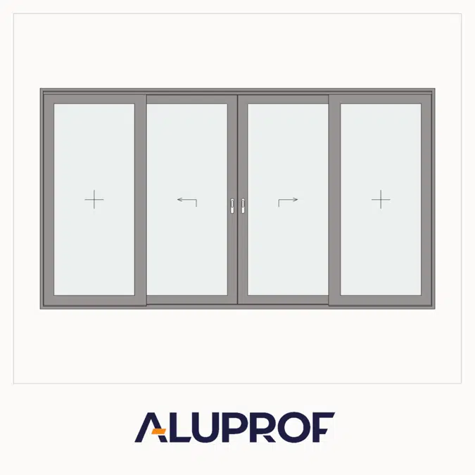 MB-77HS HI Double Sliding Door with Two Fixed Panels
