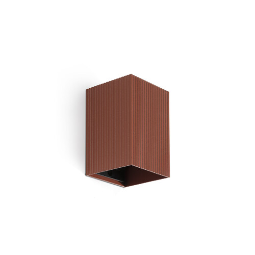 LUNE Terracotta square wall lamp fluted