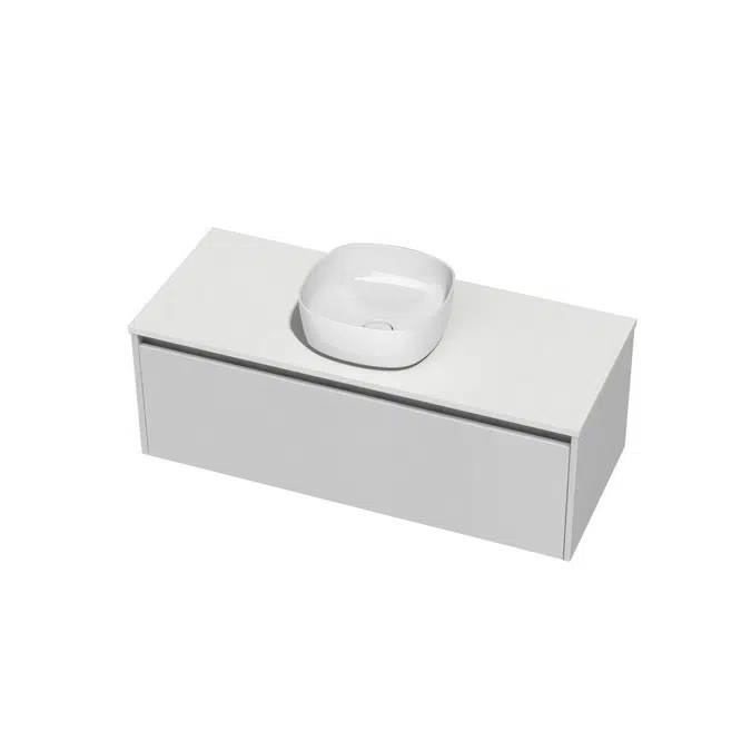 1200mm Centre 1 Drawer White Wall Vanity Soft Square Basin 9509335