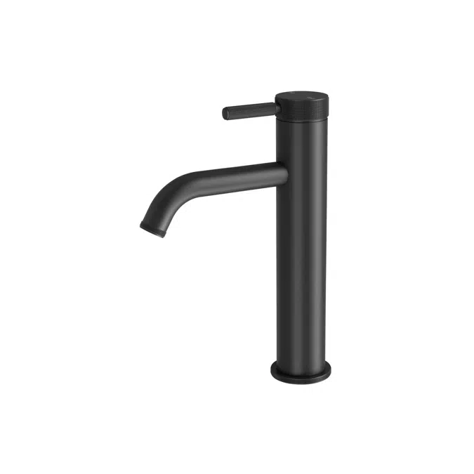 Milli Etch Matte Black Medium Height Basin Mixer Tap 21359