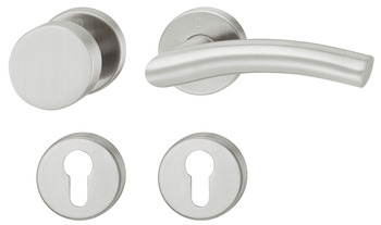 Door handle set, stainless steel, Hoppe, Antwerpen E1420Z/42KV/42KVS - 902.96.985